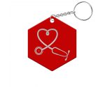 Steth Heart Hexagon Keychain